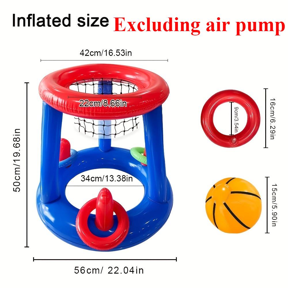 1 Set of Inflatable Basketball Rings Game with Throwing Rings (random Color) Suitable for Swimming Pool Party Sports