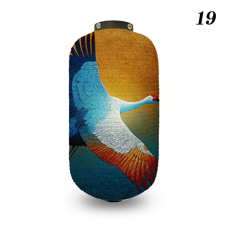 Japanese Style Lantern Ukiyo-e Style Flying-crane Printed Outdoor Bar Bistro Lantern Sushi Restaurant Hanging Lantern Decoration