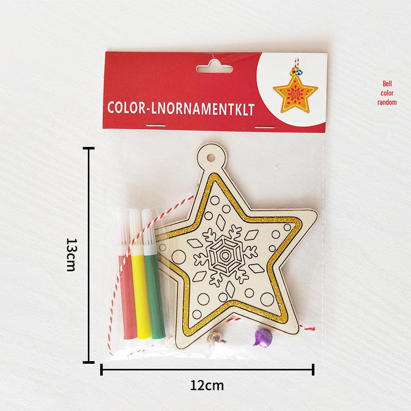 Christmas DIY Cartoon Wooden Easel: Creative Colorful Doodle Board Hanging Decoration