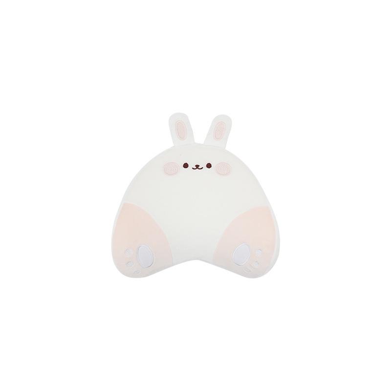 Car Headrest Neck Support Pillow Pair, Cute Bear & Rabbit Memory Foam Plush Lumbar Support Backrest.
