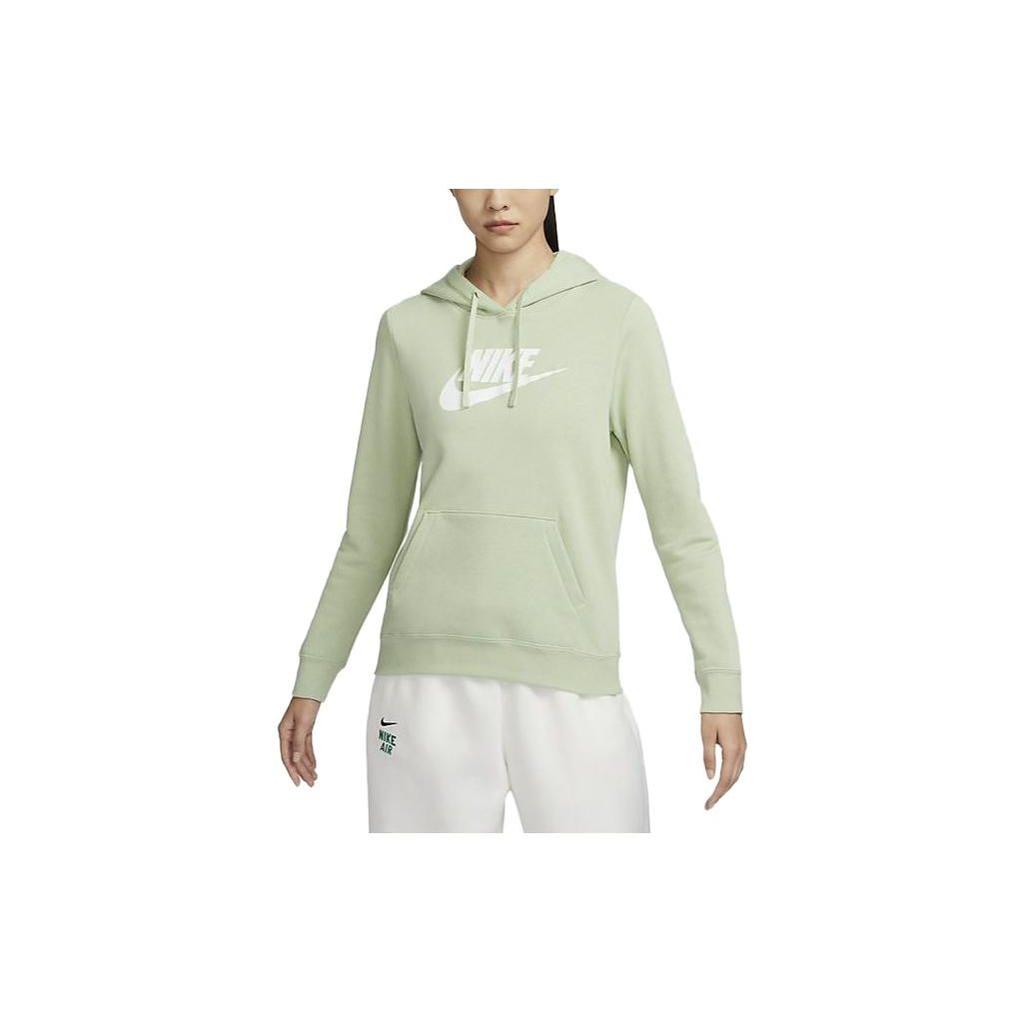 Nike Lettered Hooded Pullover Casual Sports Sweatshirt Women sweatshirt Light-Green DQ5776-343