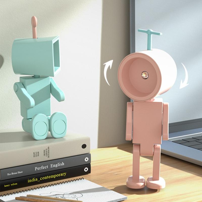 Astronaut Magnetic Night Light LED Mini Robot Book Light With Battery Table Building Block Ornament Ambient Light