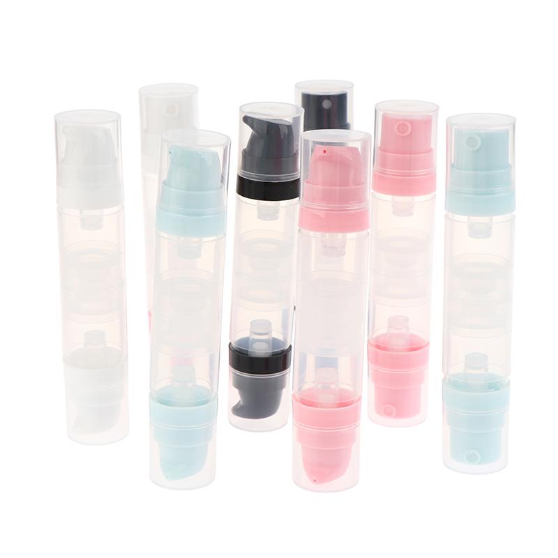 5Ml+5Ml Double Headed Vacuum Press Type Spray/Lotion Bottle Refillable Makeup Cosmetics Cream Gel Moisturizers Liquid Container