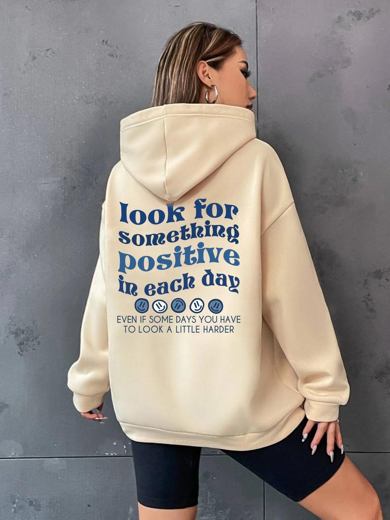 Large Size Shoulder Sleeve Sweater Printed Loose Top Women'S Color Pattern Printed Hooded Sweater