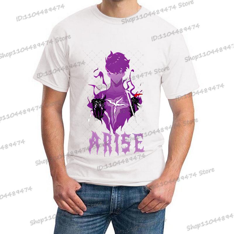 

Аниме Футболка Solo Leveling Arise Мужская Женская Короткий Рукав Мультяшная Хип-Хоп Футболка Комикс Сон Джин-У Y2K Харадзюку Мода Топы S