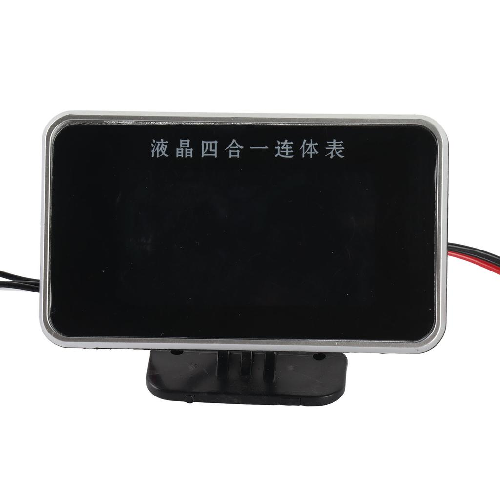 4 In 1 Vehicle Instrument LCD Digital Display Oil Pressure Voltage Water Temperature Fuel Gauge Black 9 36V