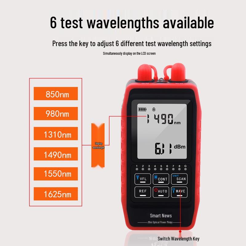 Shrew NF-908L Rechargeable Optical Power Meter & Red Light Pen Fiber Optic Test Tool