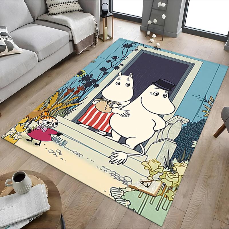 Moomin Family Carpet For Playroom Bedroom Living Room Sofa Home Decorkids Game Area Rug Nonslip Floor Mat