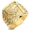 Punkboy Hip Hop Rock Style Gold Plated Domineering Craved Flying Eagle Animal Pattern Men 's Finger Ring Party Luxury