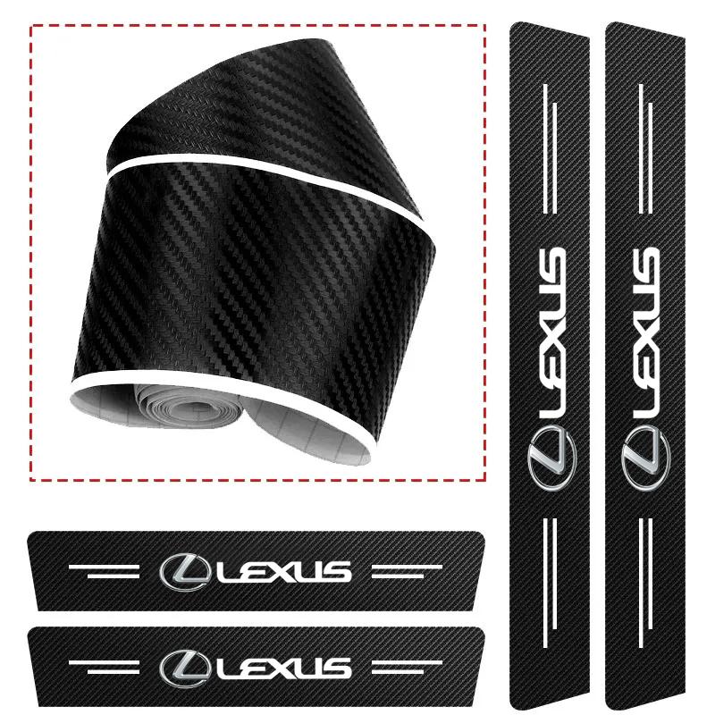 1/4/5Pcs Car Door Sill Scuff Plate Decor Carbon Fiber Stickers For Lexus F SPORT ES RX NX LS UX LM LX GX LC RZ IS CT GS RC HS SC
