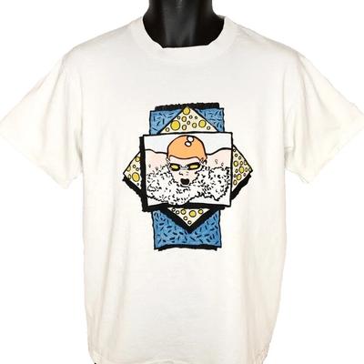 Vintage Competitive Swimming 100% Cotton T-shirt Mens Tees Top Mens Size Medium 90s Swimmer Made In USA