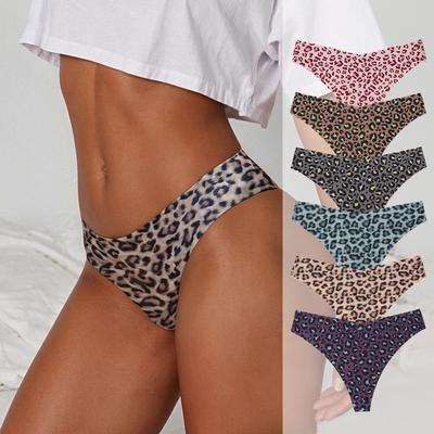 Women's Spring and Summer Sexy Leopard Print Comfortable Stretch Not To Pull A Piece of Thong Underwear