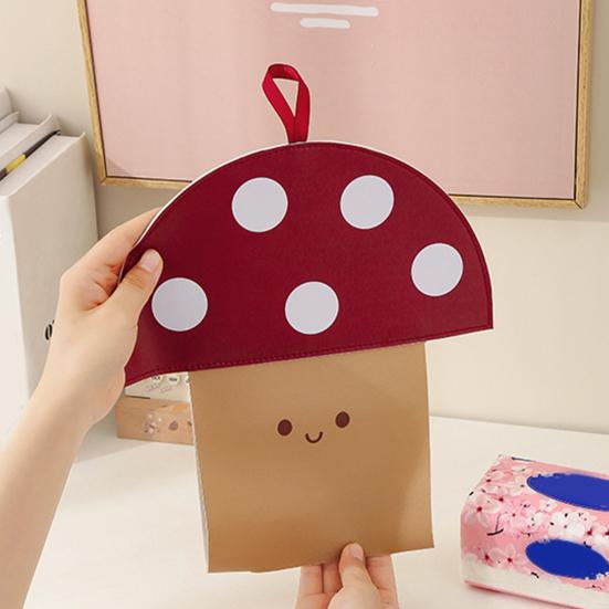 Tissue Box Waterproof Wear-Resistant PU Wall-Mounted Mushroom-Shaped Tissue Paper Bag Easy Installation for Kitchen Car Bathroom Storage