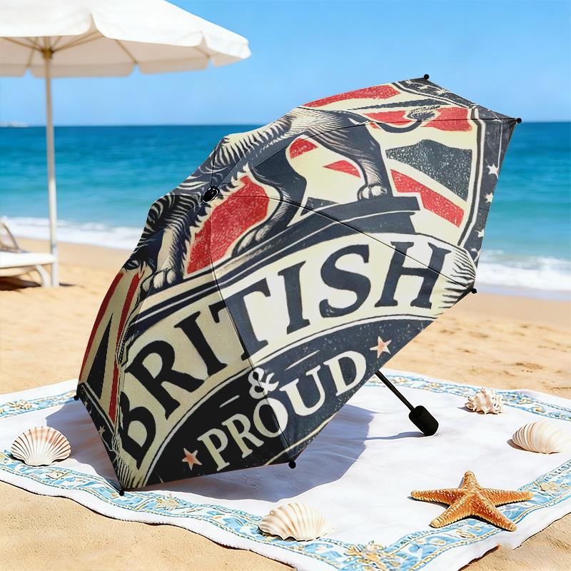 1 pz Design Artistico Bandiera Britannica Ombrello Portatile Pieghevole Struttura a Ossa di Ferro Struttura Ossea Ombrello da Esterno per Casa