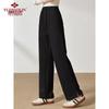 YUZHAOLIN Women's Fleece-Lined High-Waist Straight-Leg Casual Pants