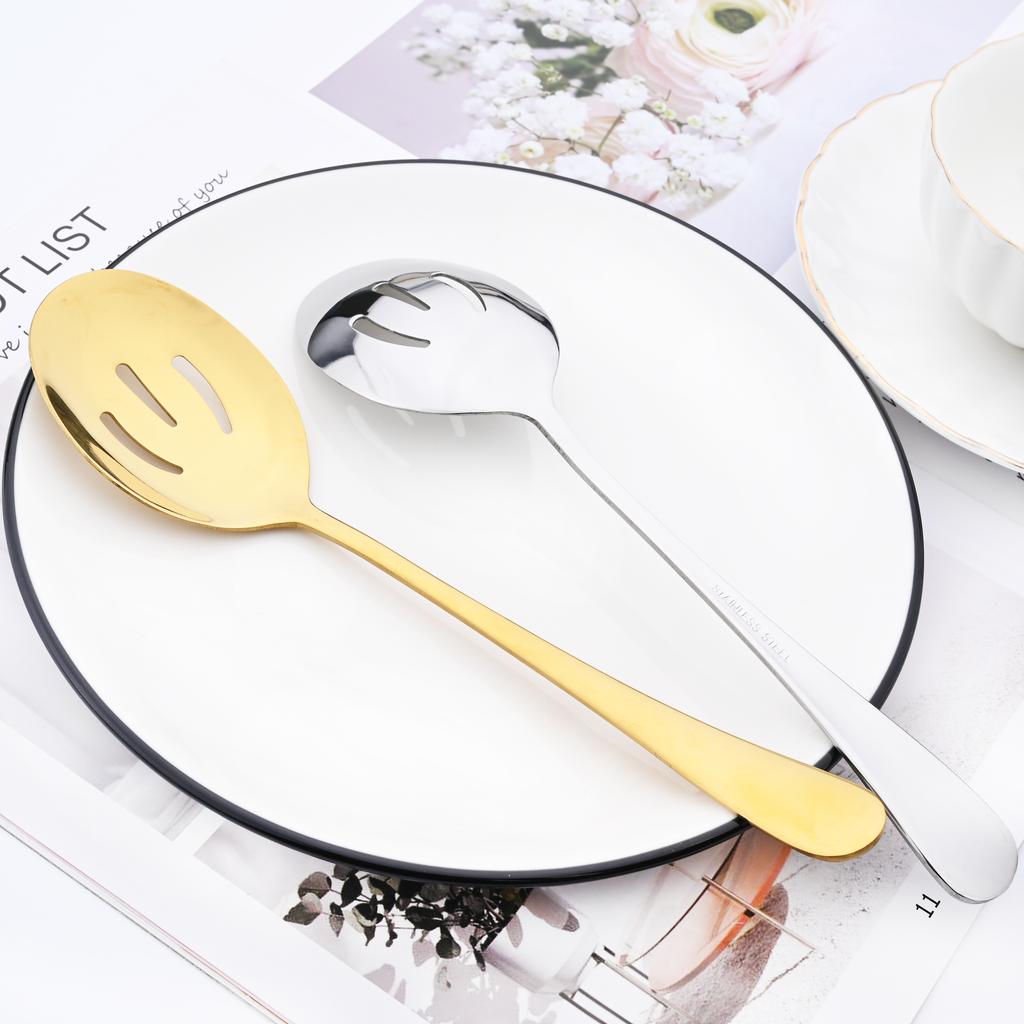 Service Gold Dinnerware Stainless Steel Cutlery Set Soup Spoon Flatware Salad Fork Cake Shovel Set Kitchen Tableware Set