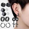 10 Pairs Magnetic Stainless Steel Cross Stud Earrings (No Piercing Required)