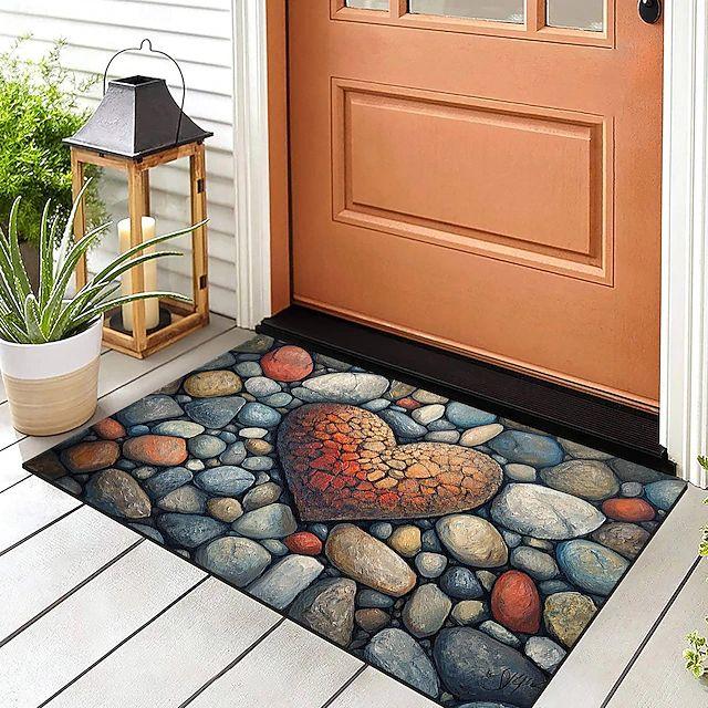 

Colorful Love Goose Soft Stone Printed Carpet Modern Art Printed Door Mat Living Room Bedroom Entrance Bright Colored Floor Mat 40cm x 60cm