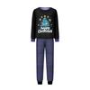 Family Matching Christmas Print Neck Long Sleeve Top and Pants Pajama Set