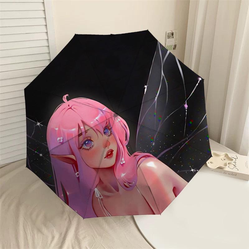 Волшебный зонт-крылья феи: Волшебный компаньон для приключений на природе   Автоматическое открытие/закрытие, идеальный аксессуар для путешествий и подарок 107