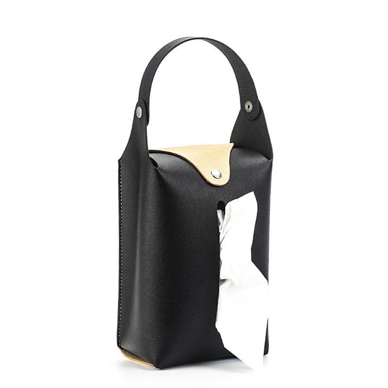 

Тканевая автомобильная коробка, которую можно повесить, модная кожаная сумка для хранения для гостиной и ванной комнаты чёрный