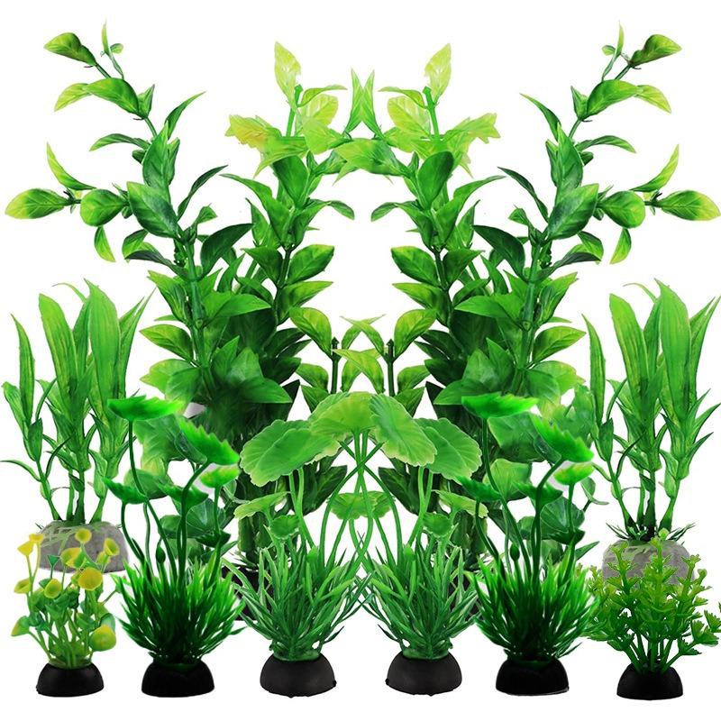 

Fish Tank Landscaping Complete Set of Simulated Water Plants Decoration Set Aquarium Plastic Fake Seaweed 10Pcs зелёный