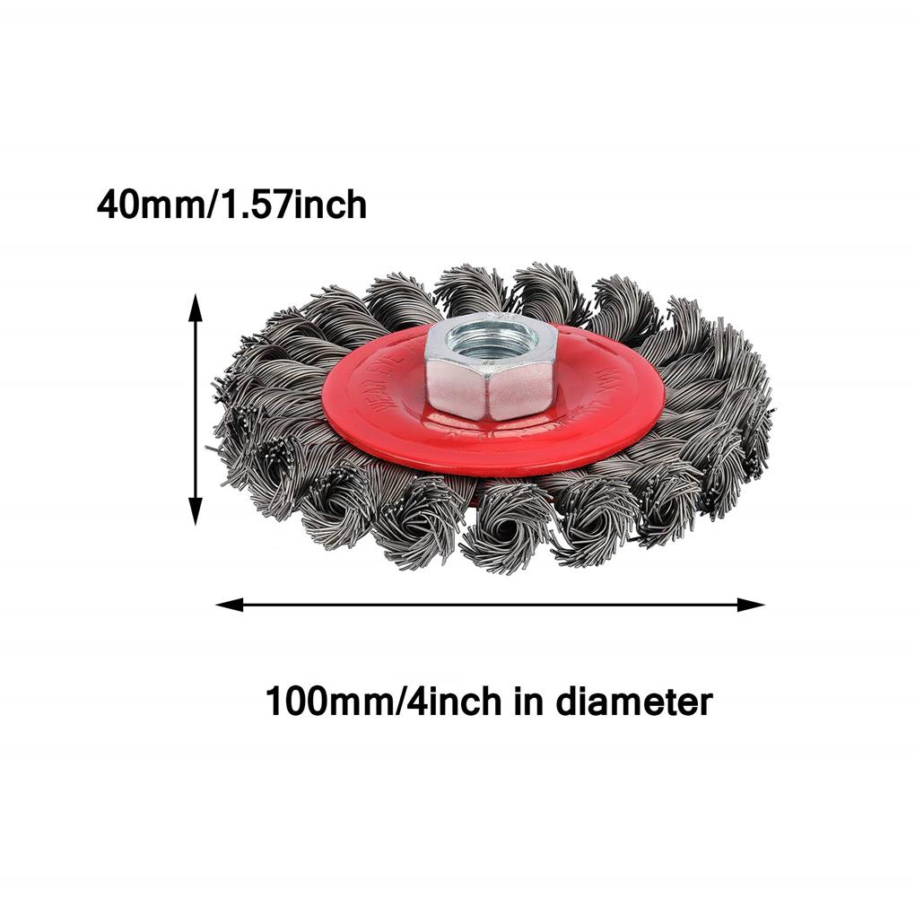 Gezopfte Drahtbürste Gewindeaufnahme Knoten Tragbare Winkelschleifer-Zopfbürsten Rostentfernungswerkzeuge für Außen