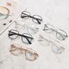 Anti-Blue Glasses Transparent Frame Retro Double Beam Pilot Flat Light Eye Frame Can Be Equipped With Degree Women'S Myopia Glasses