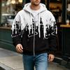 Men's Gradient Hooded Long Sleeve Jacket Casual Fashion Trendy Outerwear
