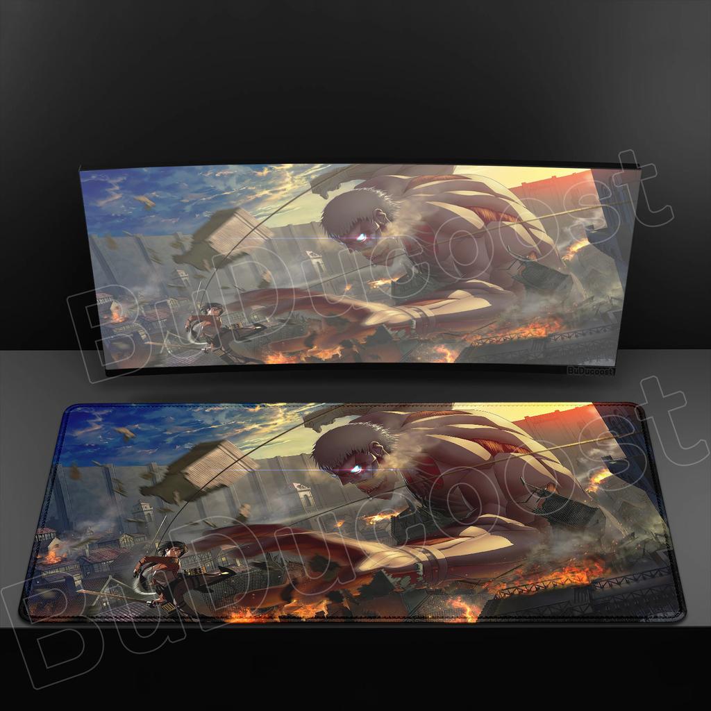 Attack On Titan Cool Anime Mouse Pad Gaming Keyboard Accessories Large Rubber Desk MatComputer Carpet Pc Gamer Non-slip Mousepad