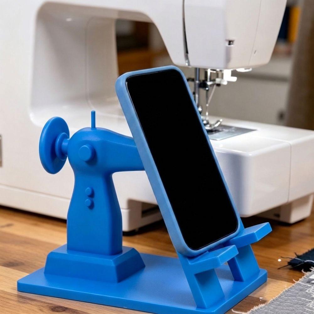 3D Printed Sewing Machine Phone Stand Hands-free Viewing Vintage Desk Decor Phone Holder Plastic Novelty Phone Holder Figurine