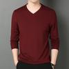 Elastisches Herren-T-Shirt mit V-Ausschnitt und langen Ärmeln, Herren-T-Shirt für Männer, T-Shirts, Herrenbekleidung, T-Shirt, Marken-T-Shirts