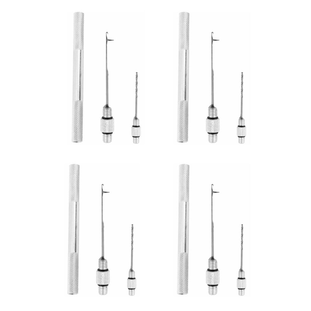 4Set Aluminium Alloy Fishing Needle Set Rotatable Multifunctional Lure Bait Needle Set Non-Slip Grip 2-in-1