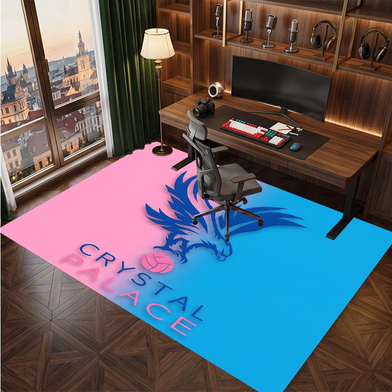 Crystal Palace Football Print Crystal Velvet Rug, Comfortable Water Absorbent Non Slip Indoor Floor Carpet