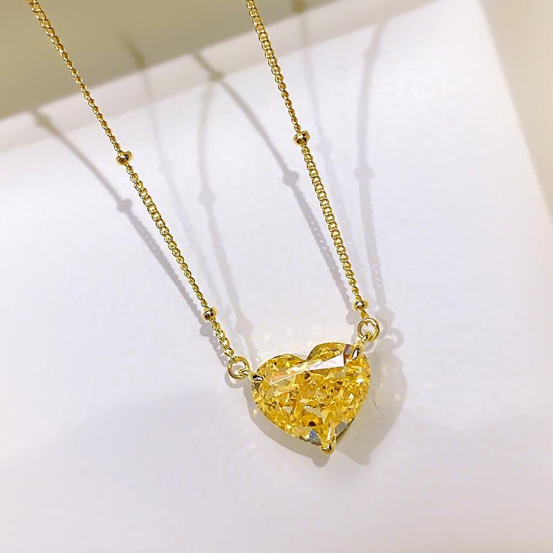 Mori Style Temperamental Heart Pendant Gold-Plated S925 Sterling Silver Necklace for Women
