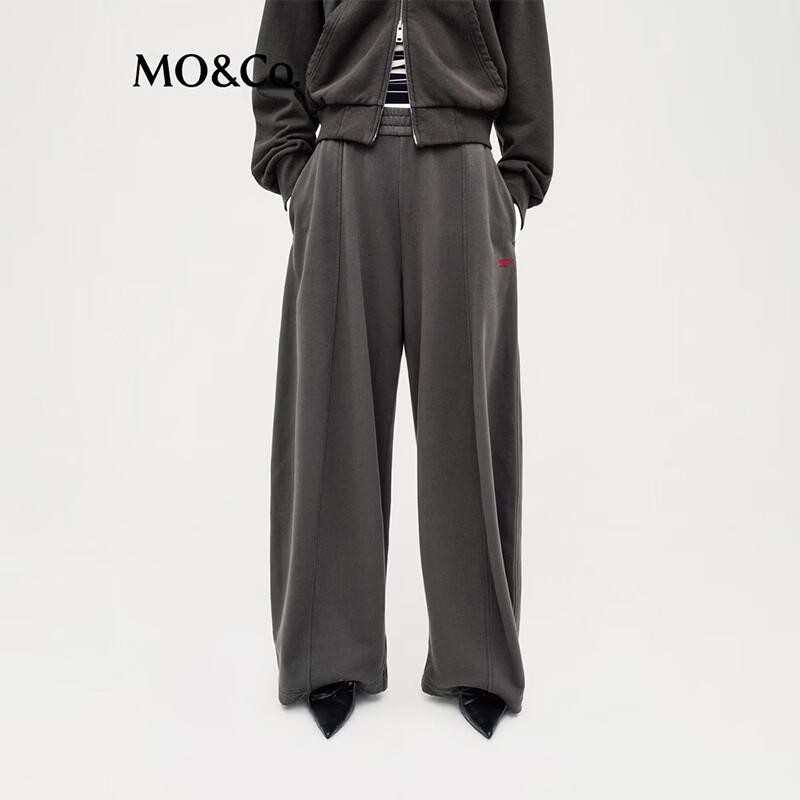 MO&Co. Women's Cotton Curved Leg Casual Joggers