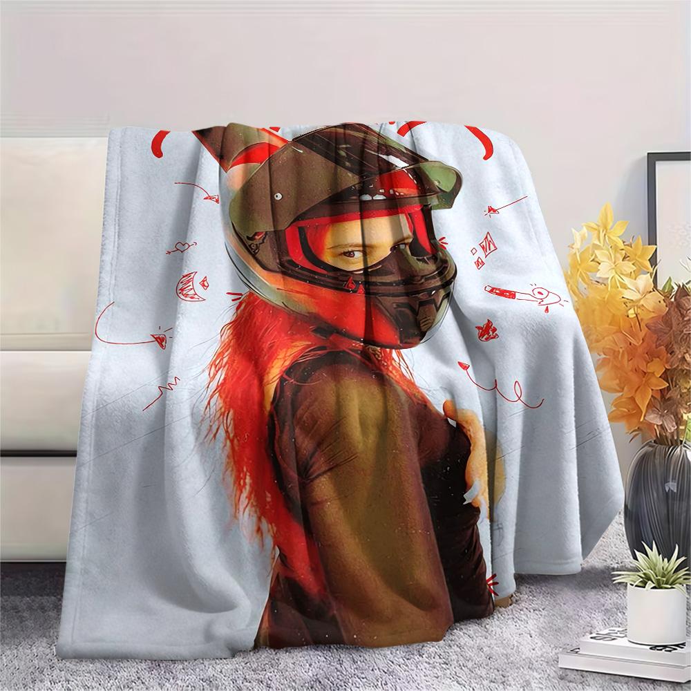1Pc Alien Earth Print Flannel Blanket, High Quality Comfortable for All Seasons, Home Decor, Warmth and Comfort, Perfect for Christmas Gifts
