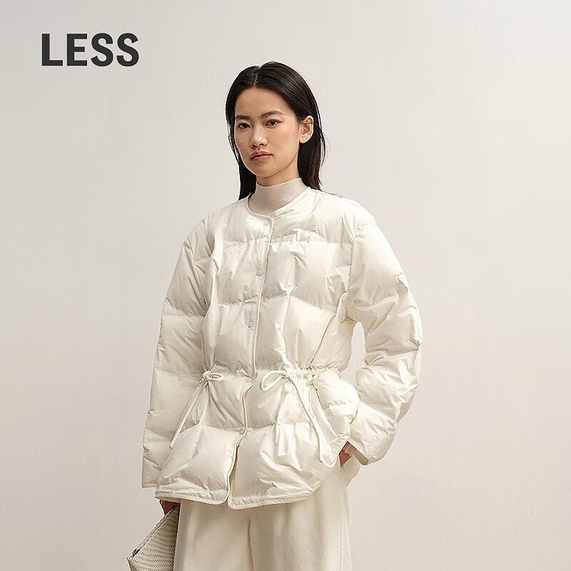 Less 2025 Winter H-Type Collarless Loose Goose Down Jacket