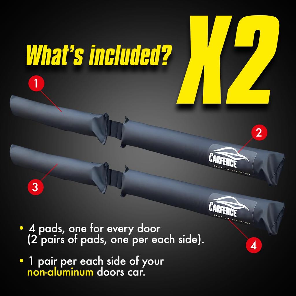 HRX Glass Car Door Dent Protectors Removable Soft Cushion Magnetic Door Car Door Dent Bumper and Scratch Protectors Prevents and Dents (2-Door Pack) -