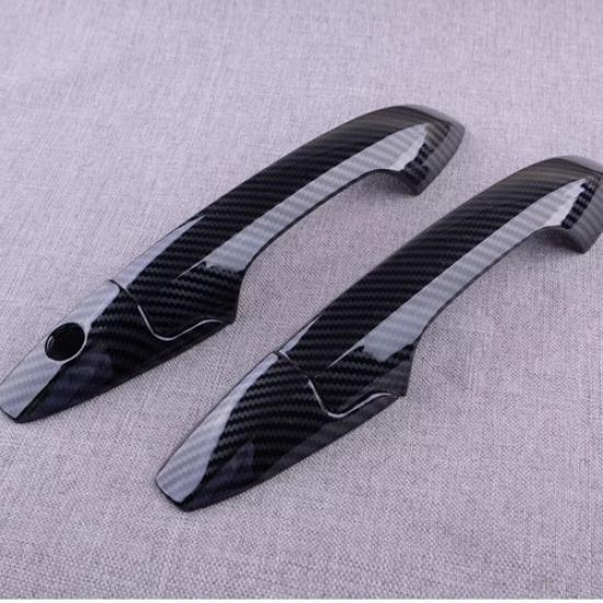 4Pcs Carbon Fiber Side Door Handle Cover Trim Fits For Acura TSX Sedan 2004-2008