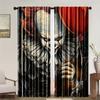 2 Pcs Evil clown print curtains,suitable for bedroom,living room kitchen decoration,home decoration,window decoration