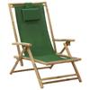 Day and Night - Day and Night Reclining Bamboo and Green Fabric Relaxation Chair
