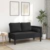 VidaXL Chaise Longue with Cushions Black Velvet, Upholstered Sofa, Sofa for Bedroom, 2-seater Sofa, Sofa, 4007576