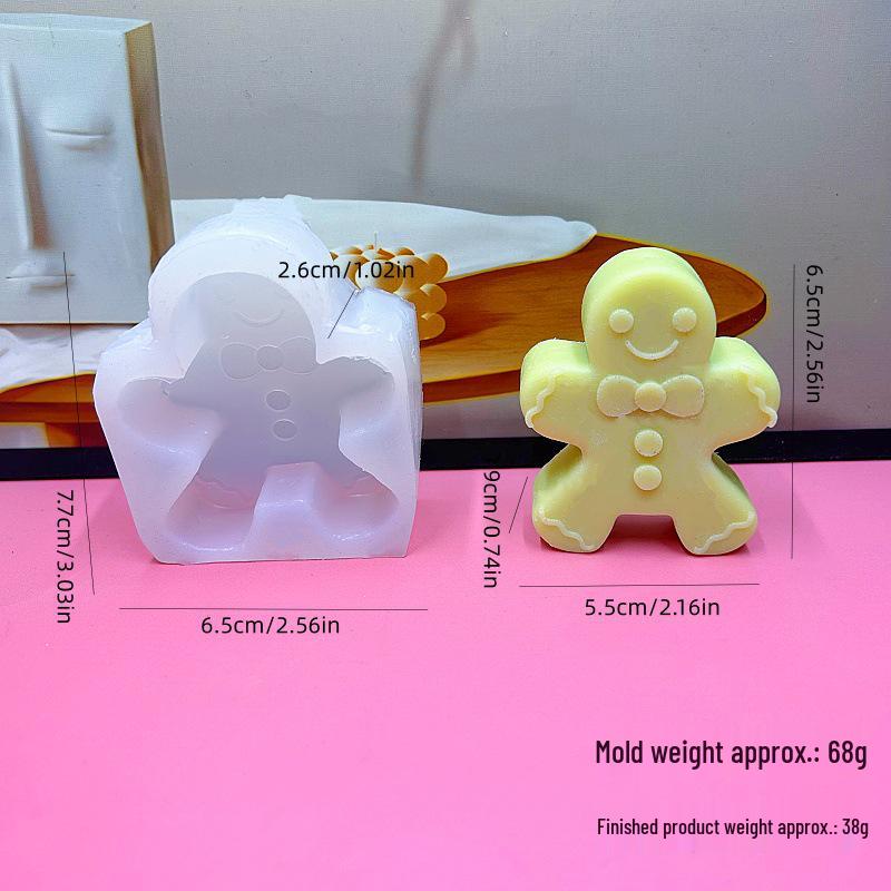 Gingerbread Man Silicone Mold for DIY Scented Candles, Gypsum, Cake & Chocolate Decorations