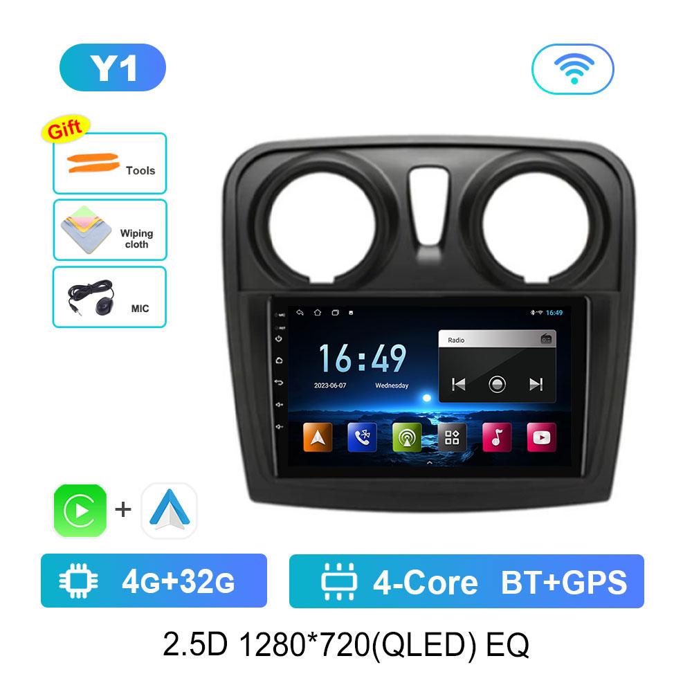 For Renault Logan 2 Sandero 2 2012 - 2019 DSP Stereo Car Radio Multimedia Player Android 14 2.5 D Screen GPS Navi WiFi Head Unit
