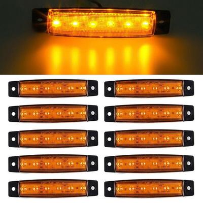 6LED Uzun Şerit Yan Işık 12v24v Römork Kamyon Yan Açık Sarı 10 Adet