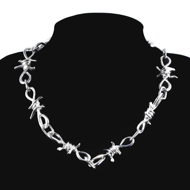Set di collane a fiamma alla moda Accessorio punk Catena rock Choker unisex per donne uomini Streetwear Harajuku Hip Hop Regalo Gioielli per feste
