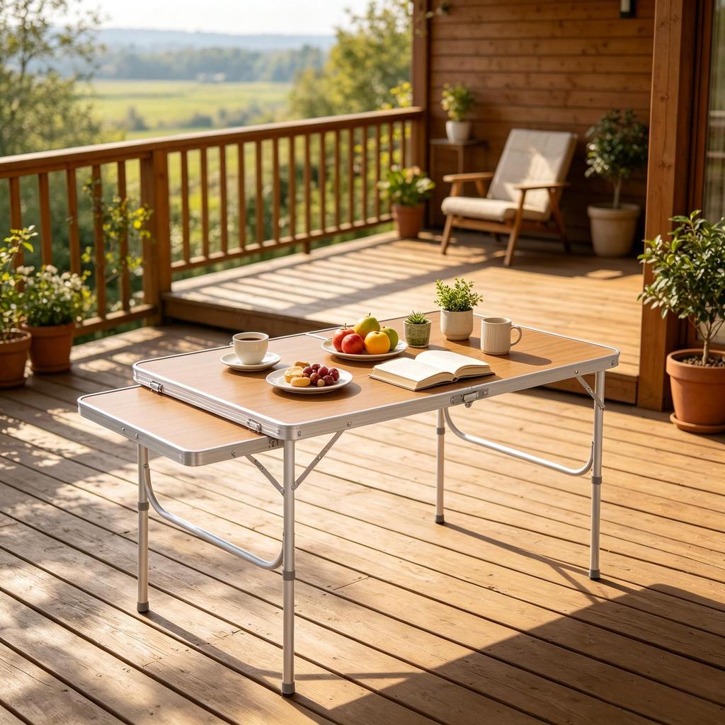 Portable Multi-Use Folding Table, Height-Adjustable Folding Table, Outdoor Utility Table