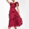 New dress vacation dress lace halter hollow cake skirt ruffle pleated dress