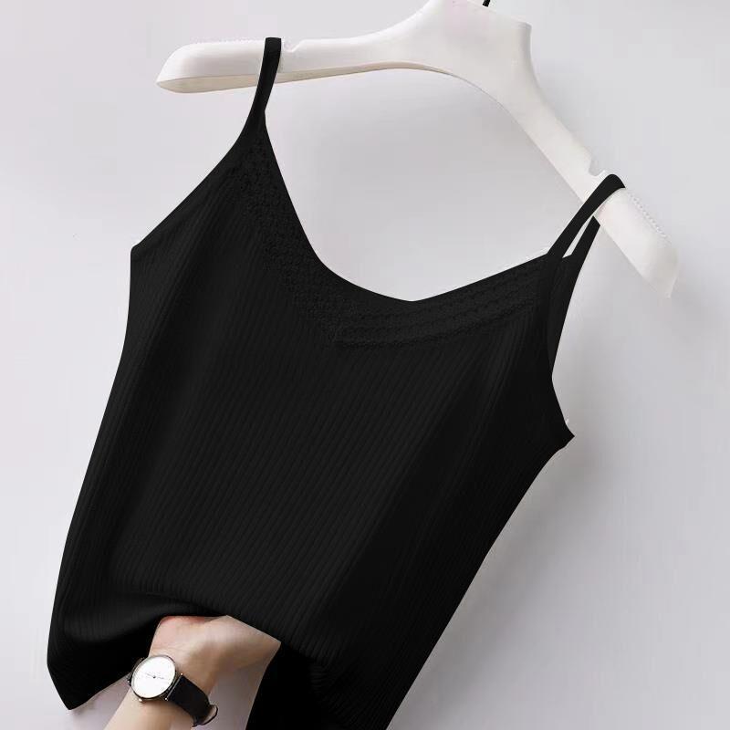 Lace Strap Loose Tank Top Women Summer Knit Plus Size Inner Wear
